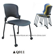 Plastic Stackable Stuhl Kunststoff Stahl Stuhl mit Rädern